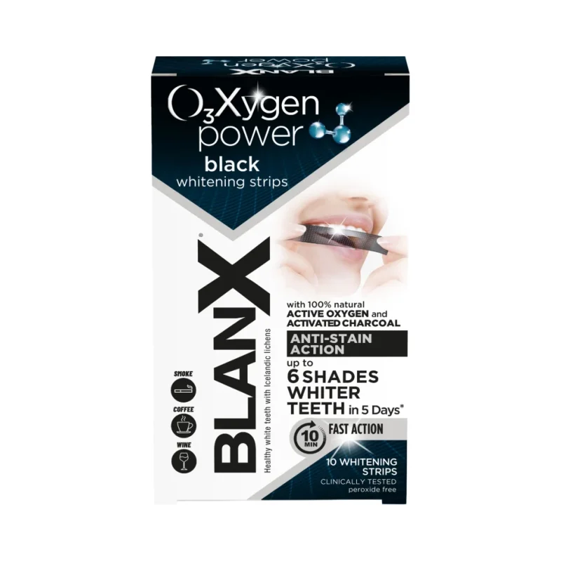 BlanX Лентички за избелване на зъби Oxygen Power Black, 10 броя