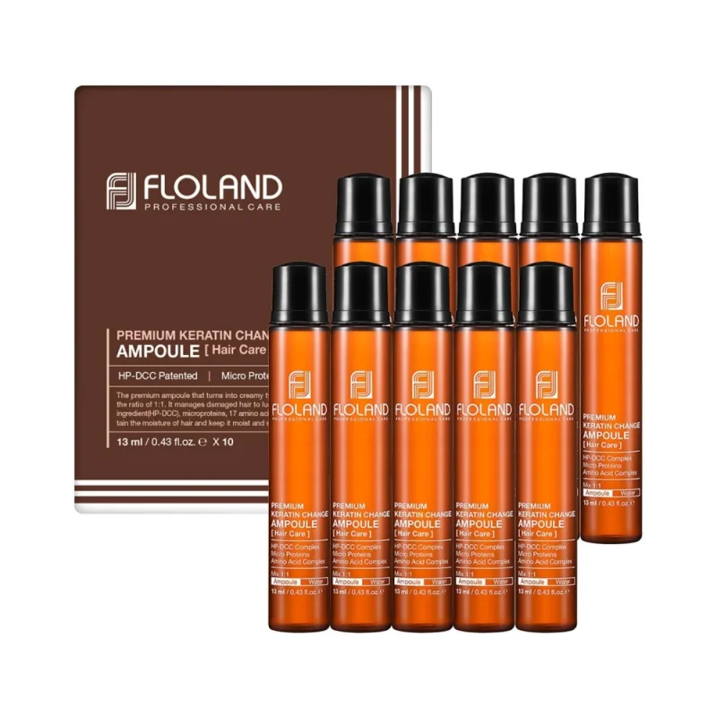 Floland Ампули за коса с кератин Premium Keratin Change, 10 броя