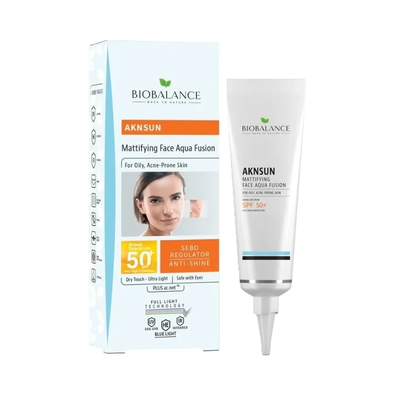 Biobalance Слънцезащитен матиращ крем за проблемна кожа Aqua Fusion, SPF50