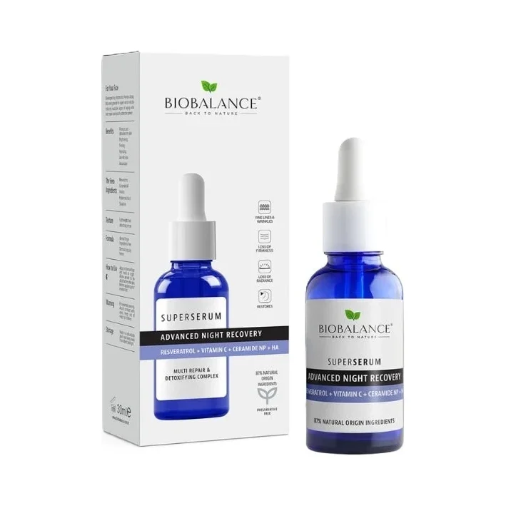Biobalance Супер серум с ресвератрол и серамиди Advanced Night Recovery