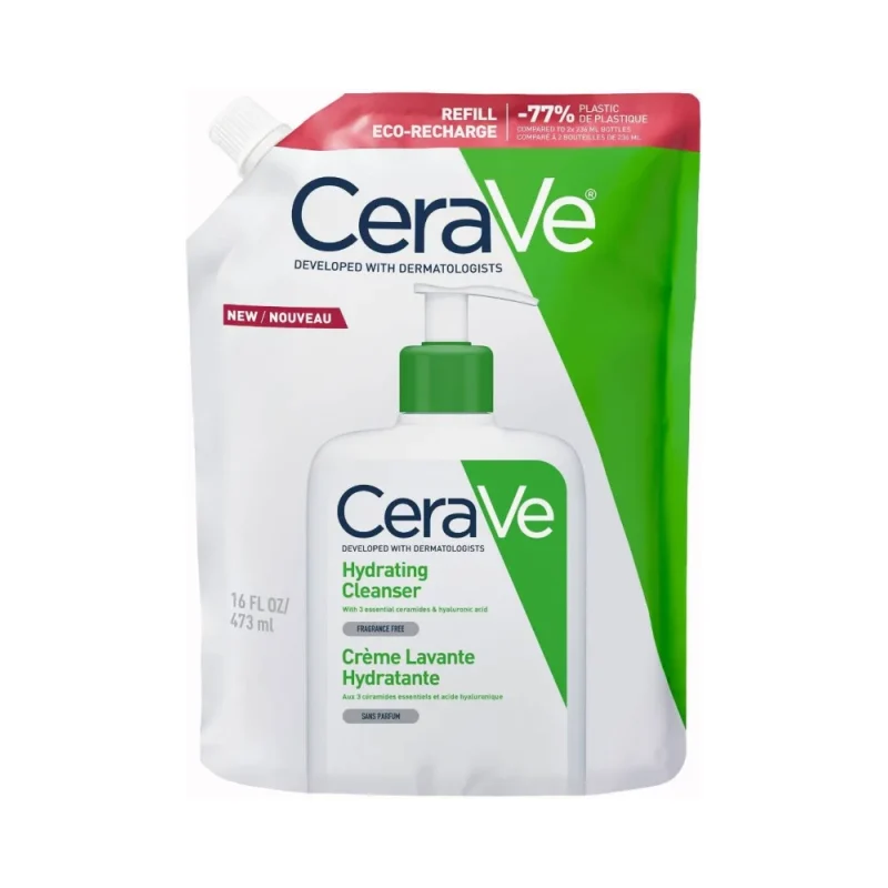 CeraVe Хидратиращ измиващ крем за лице и тяло, пълнител