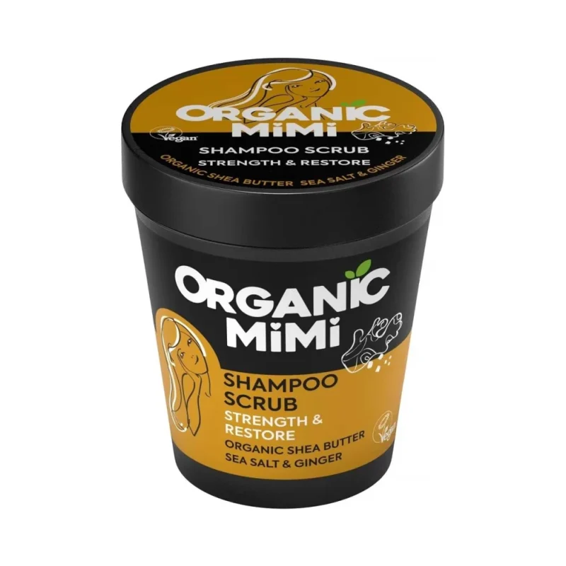 Organic Mimi Възстановяващ шампоан-скраб за коса Sea Salt & Ginger