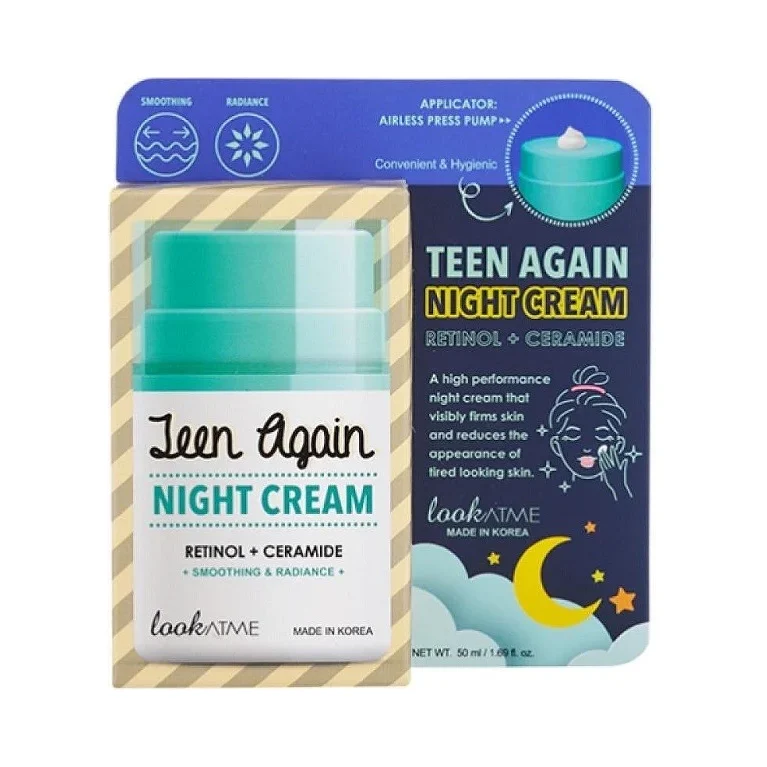 LookAtMe Teen Again Нощен крем за лице с ретинол и серамиди