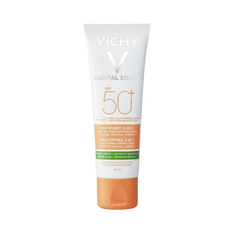 Vichy Capital Soleil Слънцезащитен матиращ и коригиращ крем 3 в 1, SPF50+