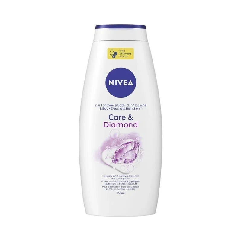 Nivea Душ гел и пяна за вана 2 в 1 Care & Diamond - Nivea