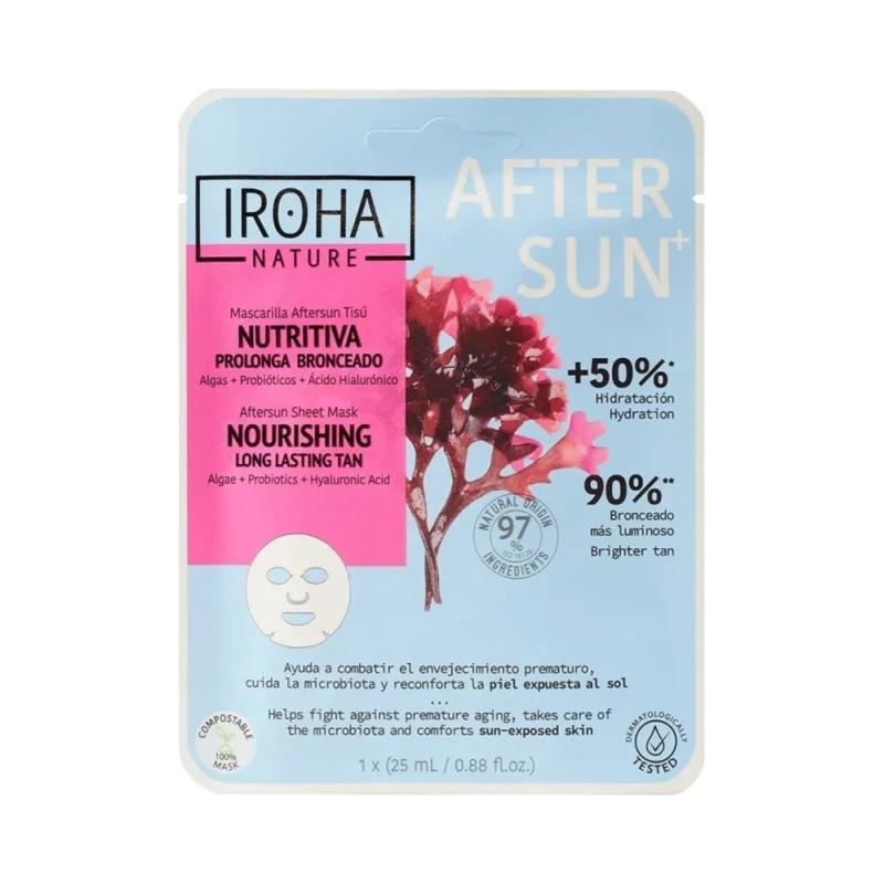 Iroha Nature Подхранваща лист маска за след слънце с водорасли и пробиотик