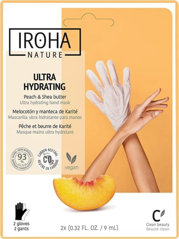 Iroha Nature Подхранваща маска за ръце с праскова, 1 чифт