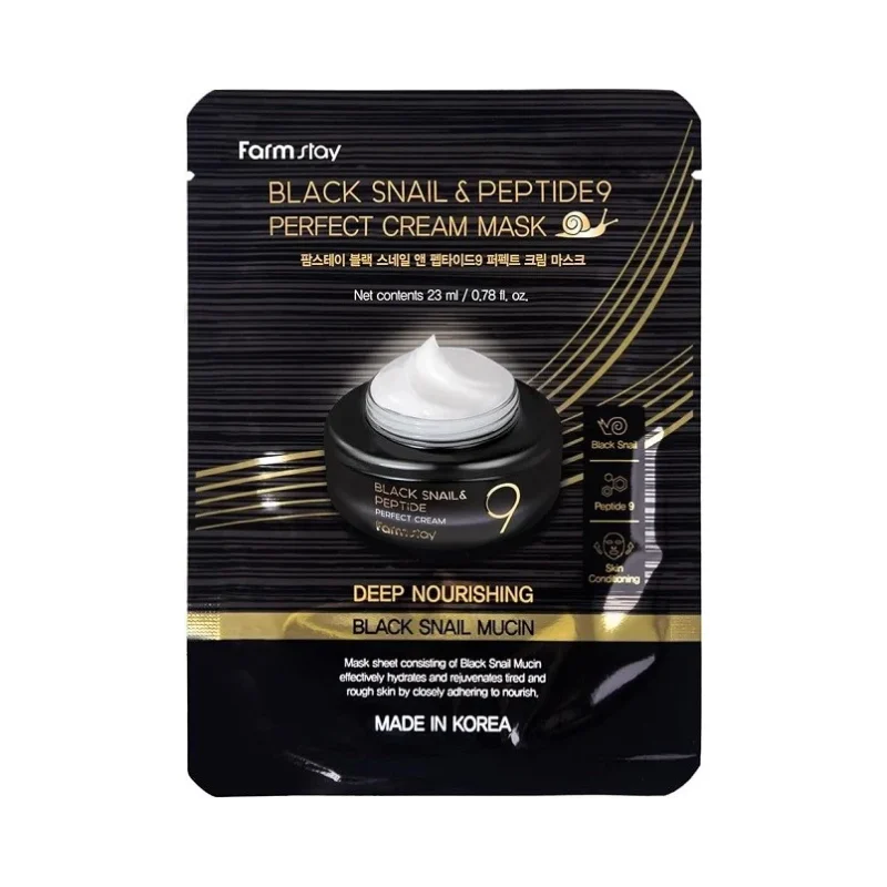FarmStay Подхранваща маска за лице Black Snail & Peptide9