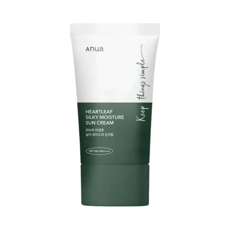 Anua Heartleaf Слънцезащитен крем Silky Moisture, SPF50+
