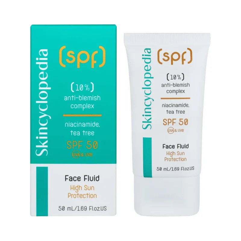 Skincyclopedia Флуид за лице с 10% комплекс против несъвършенства, SPF50