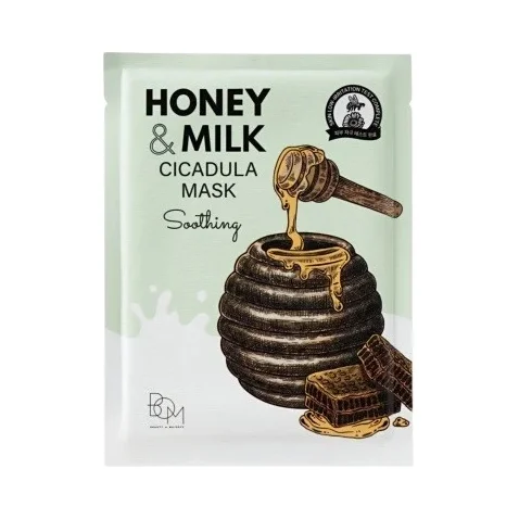 BOM Успокояваща лист маска за лице Honey and Milk