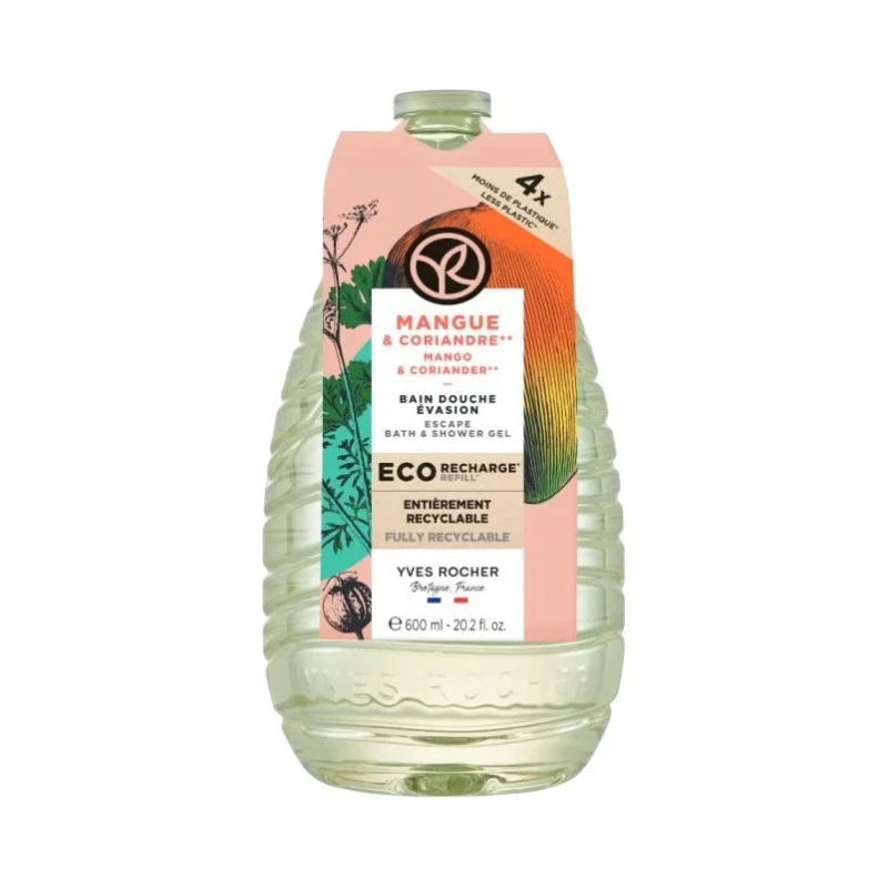 Yves Rocher Bain Nature Душ гел, манго и кориандър, пълнител