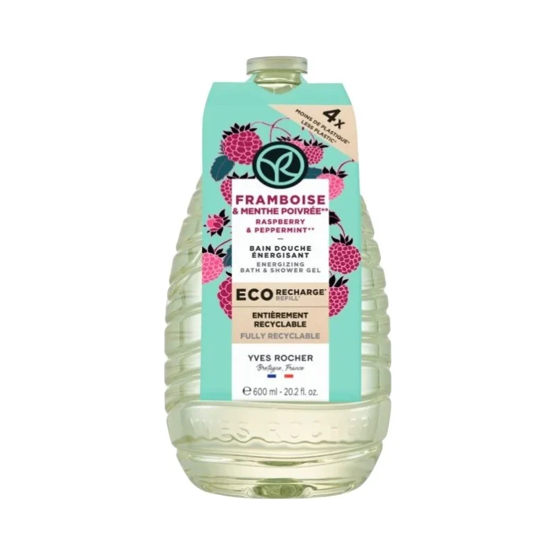 Yves Rocher Bain Nature Душ гел, малина и мента, пълнител
