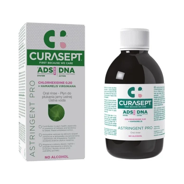 Curasept ADS DNA Astringent Pro Вода за уста с 0.2% хлорхексидин