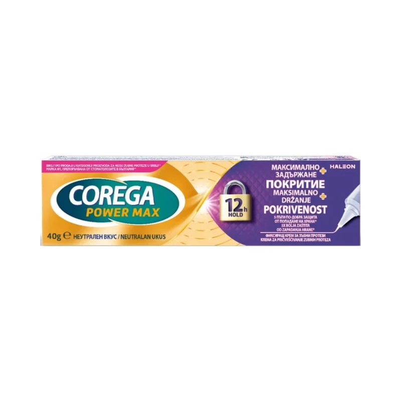 Corega Фиксиращ крем за протези Power Max Hold & Seal