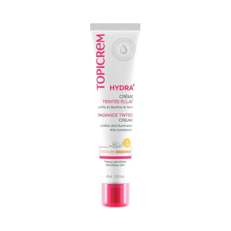 Topicrem Hydra+ Хидратиращ оцветен крем за лице Radiance, Medium, SPF50