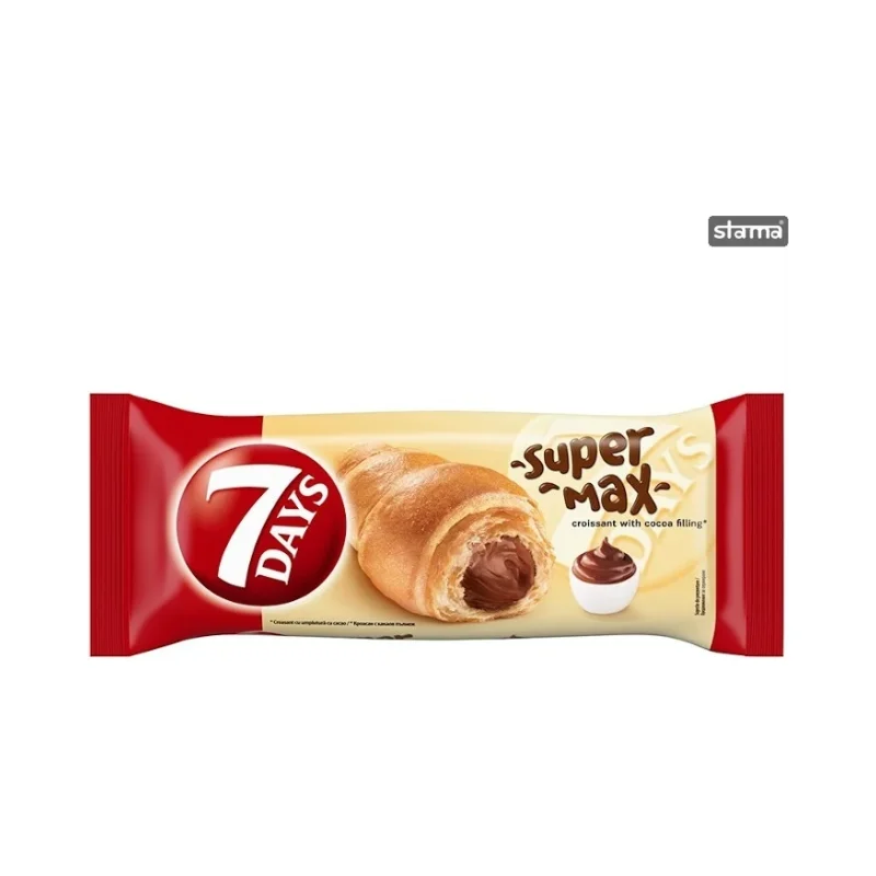 Кроасан 7Days Super Max с какаов пълнеж 110 г / 7Days Croissant Super Max With Cocoa Filling 110g - 7DAYS