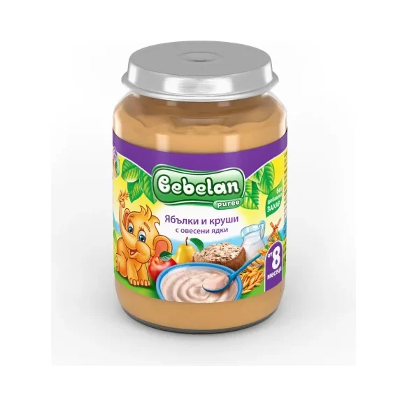 Bebelan млечна каша ябълки, круши и овесени ядки 8+ 190г - Bebelan
