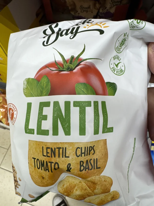 Lentil Chips чипс от леща с домати и босилек