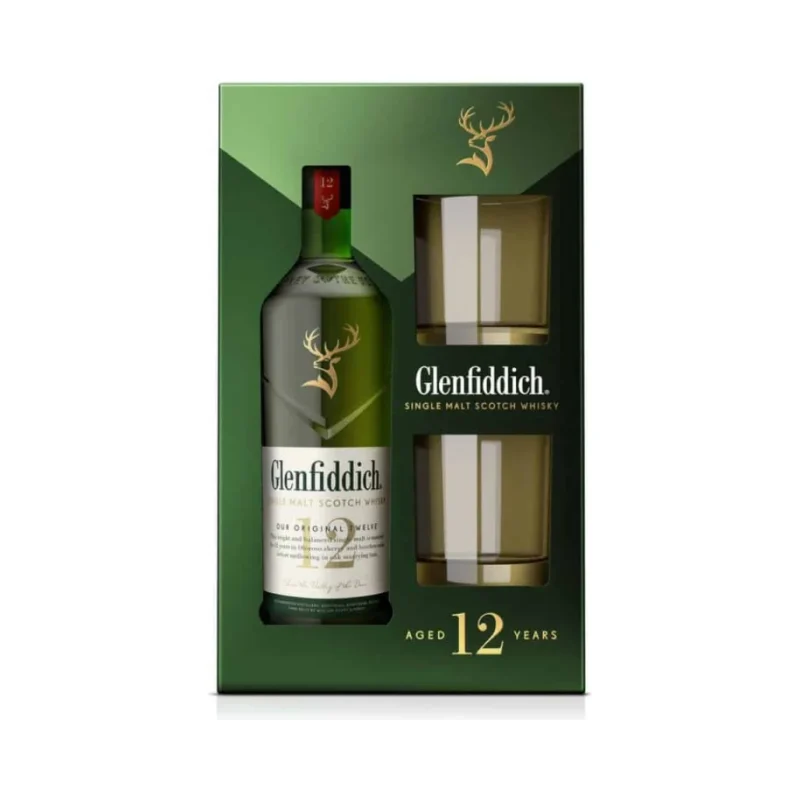 Уиски Glenfiddich 12г. 700мл.+2чаши