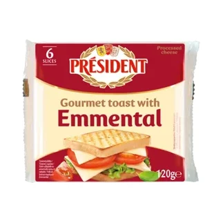 Топено сирене с ементал слайс President 120гр. - President