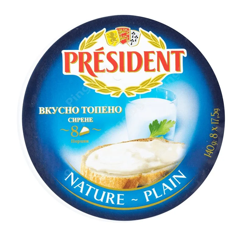 Топено сирене President натурално секторно 140гр.