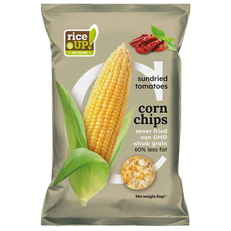 RiceUP! Царевичен чипс, Сушени домати, 60g - Rice Up