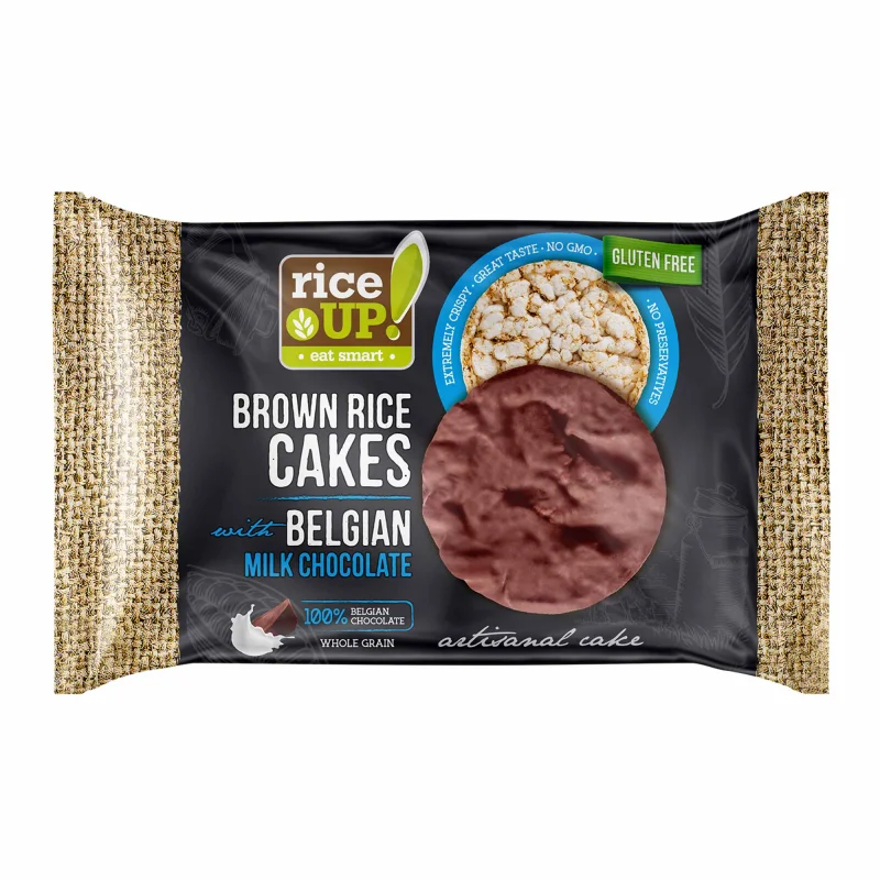RiceUp! Оризови бисквити с млечен шоколад, 30g - Rice Up