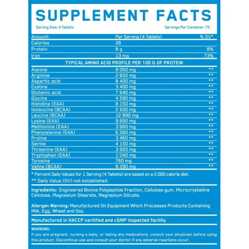 Cryo Beef Amino 8000 mg / 300 Tabs / 300g - Everbuild