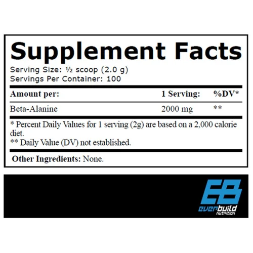 Beta-Alanine 2000 / 100 Servings / 200g - Everbuild