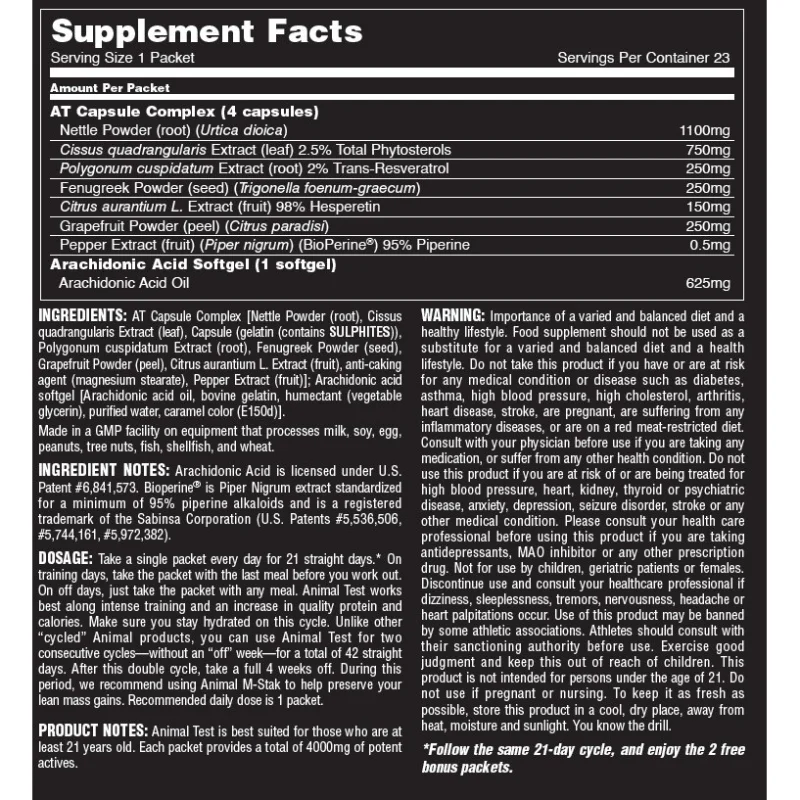 Animal Test 21 Packs. - Universal Animal