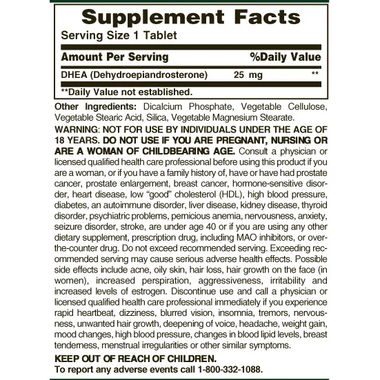 DHEA 25mg. / 100 tab - Nature's Bounty