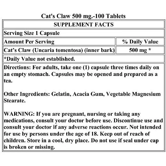 Cat's Claw / 100 caps - Nature's Bounty