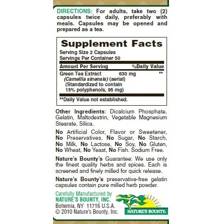 Green Tea Extract / 100 caps - Nature's Bounty