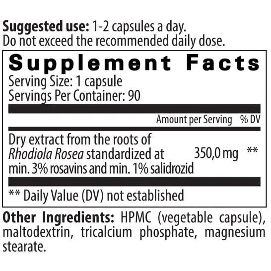 Rhodiola Rosea 90 Caps. - Vemoherb