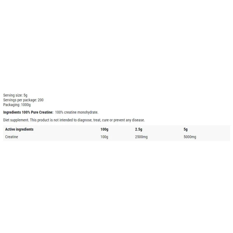 Creatine Monohydrate Powder / 1000 грама, 200 дози - Hero.Lab