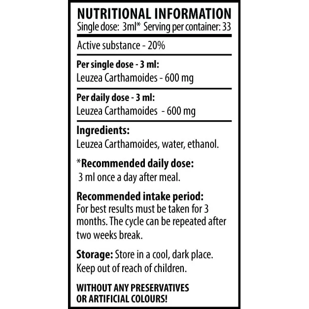 Leuzea MAX / 100 ml (33 дози) - Cvetita Herbal