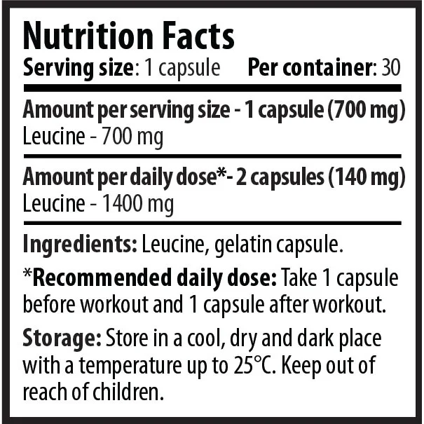 Leucine 700mg. / 30 Caps. - Cvetita Herbal