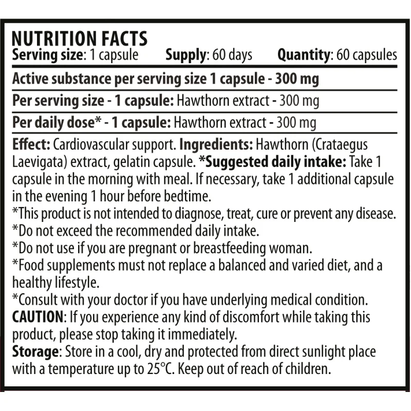 Hawthorn / 60 Caps - Cvetita Herbal