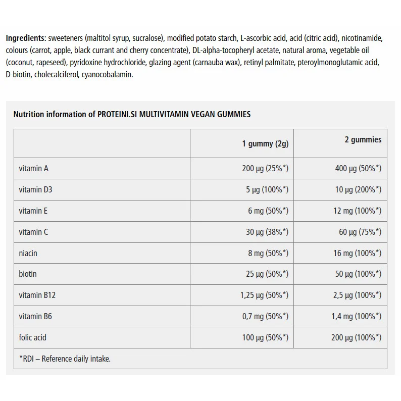 Multivitamin Gummies - Kids - Детски Мултивитамини, Разфасовка 60 gummies - Proteini.SI