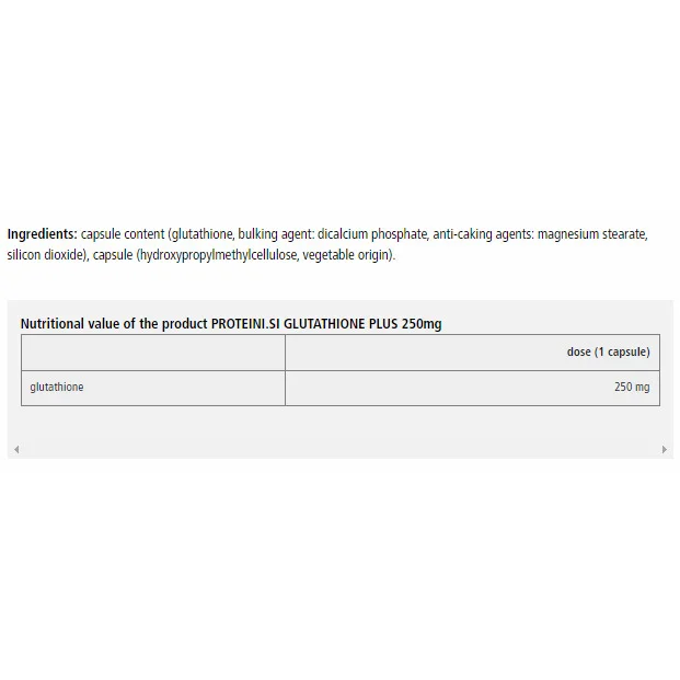 Glutathione Plus 250mg - Глутатион - Proteini.SI