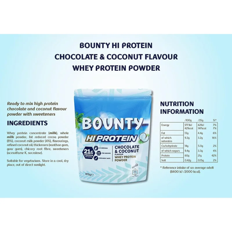 Bounty Hi Protein - Суроватъчен Протеин, Разфасовка 0.455kg - Mars Protein