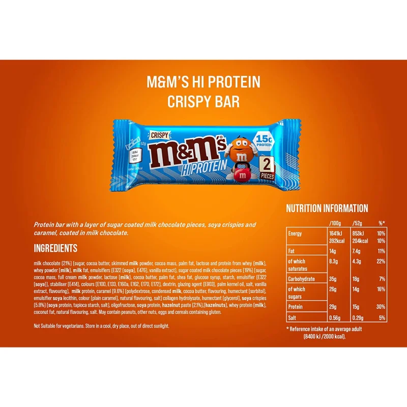 M&M's Crispy Hi Protein Bar - Протеинов Ба? - Mars Protein