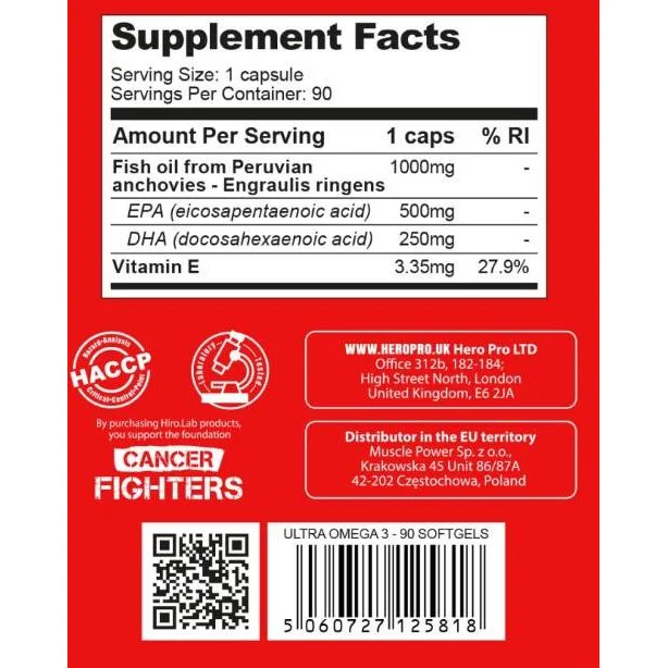 KSW Series Ultra Omega | with 500 mg EPA & 250 mg DHA (90 дози) / 90 Гел капсули - Hero.Lab