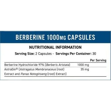 Berberine 1000 mg with AstraGin / 60 капсули, 30 дози - Applied Nutrition