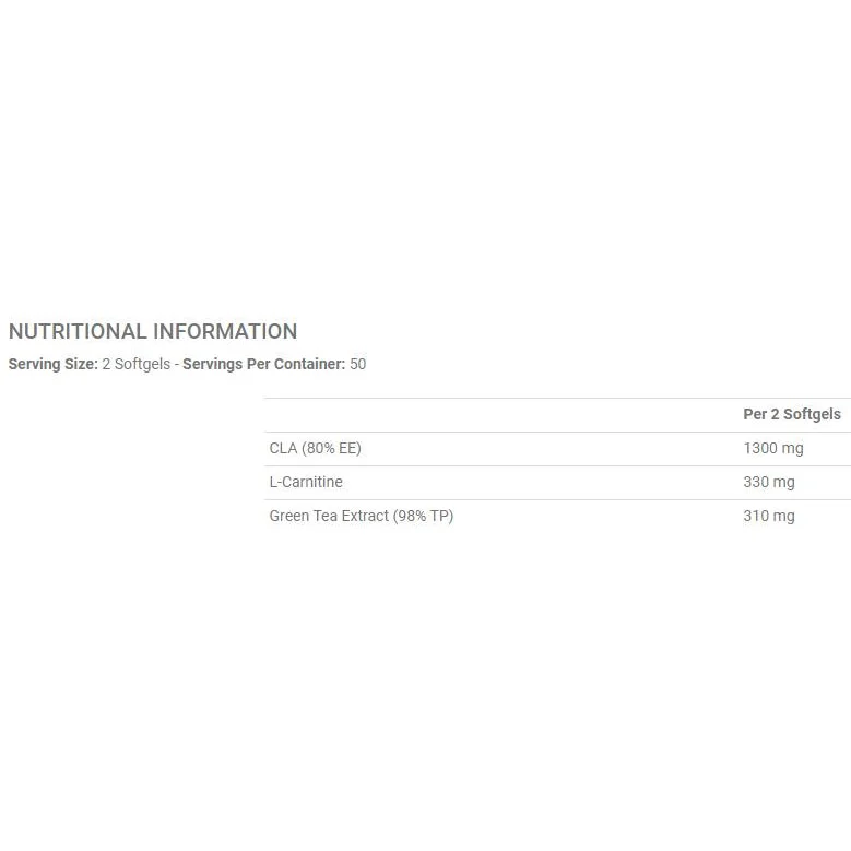 CLA, L-Carnitine and Green Tea / 100 Гел капсули, 50 дози - Applied Nutrition