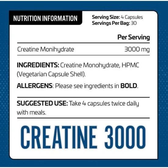 Creatine 3000 / 120 капсули, 30 дози - Applied Nutrition