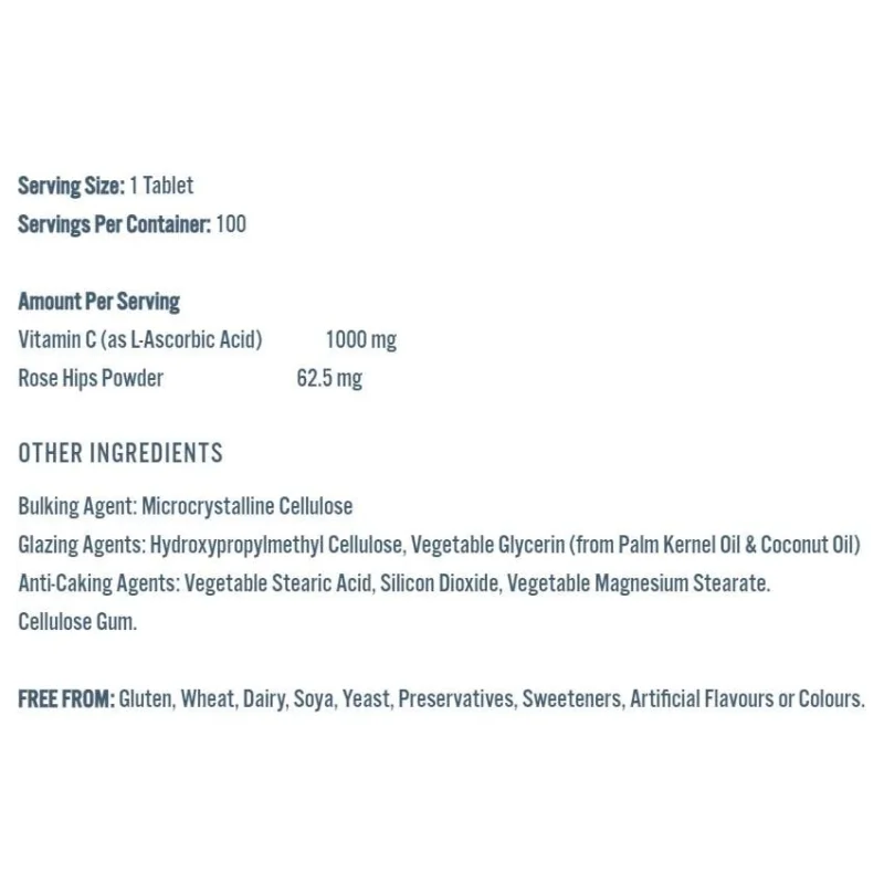 Vitamin-C 1000 mg | with Rose Hips / 100 Таблетки, 100 дози - Applied Nutrition