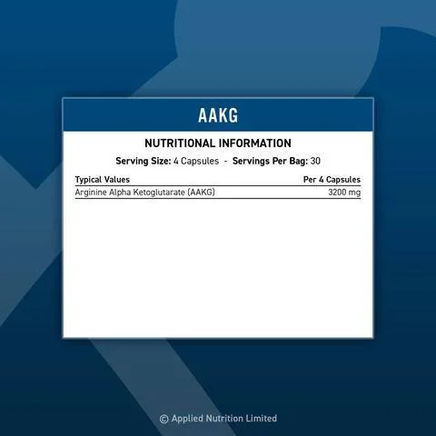 AAKG - Arginine Aplha Ketoglutarate / 120 капсули, 30 дози - Applied Nutrition