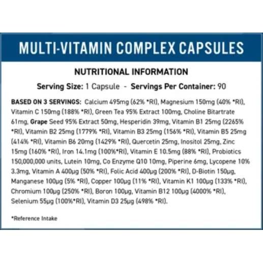 Multi-Vitamin Complex Vitality / 90 капсули, 90 дози - Applied Nutrition